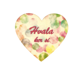 "Hvala, ker si" - lesen srček z motivom barvnih mehurčkov