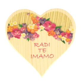 Radi te imamo - leseno masivno srce