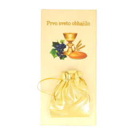 Prvo sveto obhajilo / mošnjiček na lesu z dizajnom