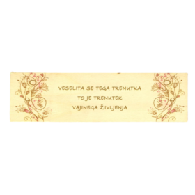 "Veselita se tega trenutka, to je trenutek vajinega življenja" lesena tablica