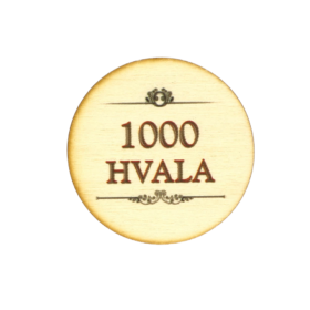 1000 x HVALA (več možnosti) - lesen krog
