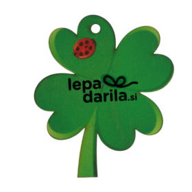 Lesena 4 peresna deteljica + vaš napis