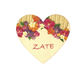 Lesen srček s cvetjem "Zate"