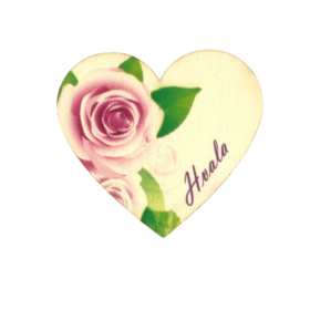 Lesen srček z napisom "Hvala" in cvetom vrtnice (več možnosti)