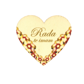 Rada te imam - lesen srček s cvetjem