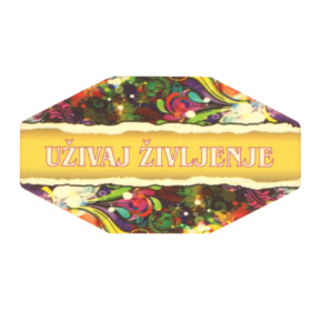 Uživaj življenje - lesen osemkotnik - magentek