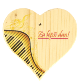 "Za lepši dan" - leseno masivno srce je lepo darilo