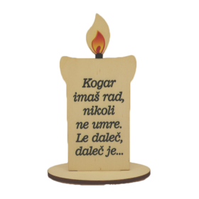 Lesena sveča "Kogar imaš rad nikoli ne umre...."