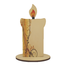 Lesena sveča z minimalističnim dizajnom