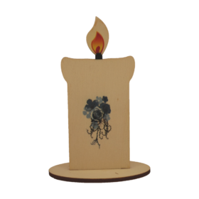 Lesena sveča z motivom rože