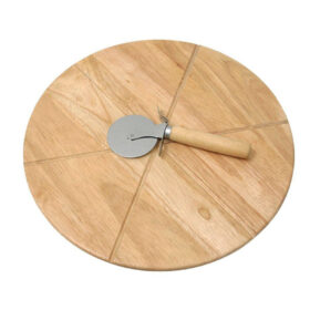 Set za pizzo: lesen pladenj in nož za pizzo