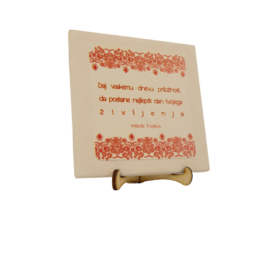 Okrasna ploščica z motivacijskim citatom - keramik dekor