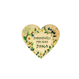 Dobrodošli pri nas doma - leseno srce