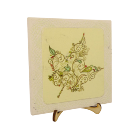 Okrasna ploščica z motivom lista - keramik dekor