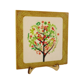 Okrasna ploščica z motivom drevesa - keramik dekor
