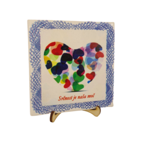 Okrasna ploščica z motivacijskim napisom - keramik dekor