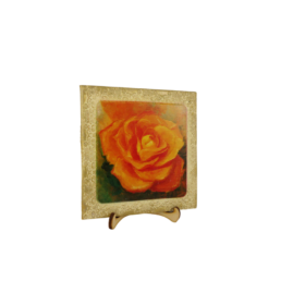 Okrasna ploščica z vrtnico - keramik dekor