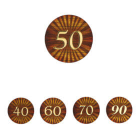 Lesena dekoracija za okrogle rojstne dneve