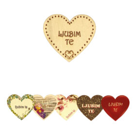 Lesen srček z napisom "Ljubim te"