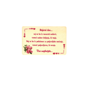 Lesena dekoracija z voščilom