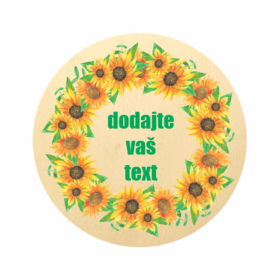 Lesen krogec z venčkom iz cvetja + vaš napis
