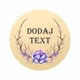 Lesen krogec s cvetjem + vaš napis