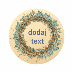 Lesen krogec s cvetnim venčkom + vaš napis