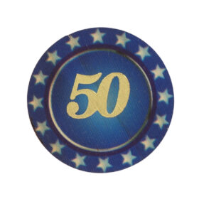Lesena dekoracija za 50. rojstni dan z zlatotiskom - različne barve
