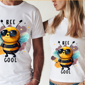 Majica Bee Cool, bela z motivom čebelice
